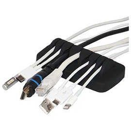 Organizador de cables de escritorio compacto y pesado, organizador de cables, silicona ecológica, sin mal olor, incluye 4 bridas reutilizables.