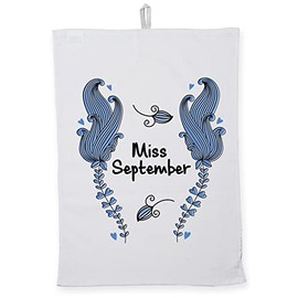 Hippowarehouse Miss september Tea Towel Eco Printed Dish Cloth Kitchen accessory 50cmx70cm 100% Cotton