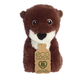Aurora® Eco-Friendly Eco Nation™ River Otter Stuffed Animal - Environmental Consciousness - Recycled Materials - Brown 5 Inches