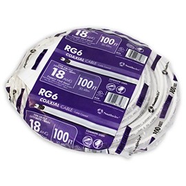 Woods 56918343 Rg6 Dual Shield CATV Communication Cable 100 Ft Coil, 100'