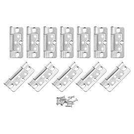 sourcing map 12Pcs 3x1.4 Inch Door Hinges Non-Mortise No Noise Bifold Door Hinges Plating for Cabinet Furniture Window Wardrobe with Screws, Chrome Plating