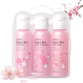 Sakura Travel Size Shampoo and Conditioner, Sakura Bath & Hair Care Set Women Beauty Sets with Hair Shampoo & Conditioner Set