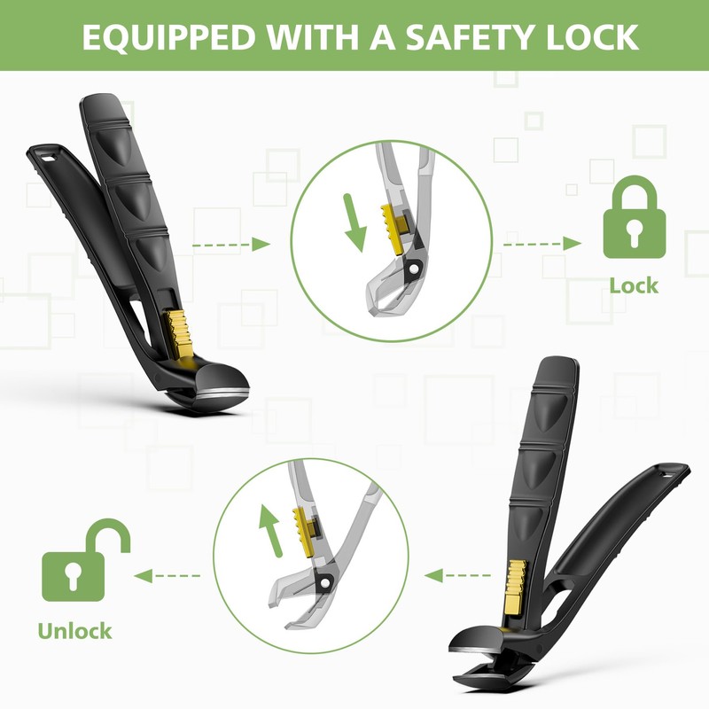 BALUCA Curved Cutting Jaw Toenail Clippers for Seniors for Thick