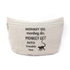 Custom Canvas Makeup Bag Monkey See Get into Trouble Too