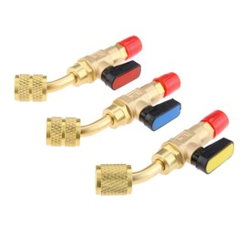 Ball Valve HVAC Angled SHUT-OFF Valve Adapter 1/4" 5/16" SAE R22 R12 R410a