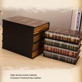 Decorative Faux Book Box, Vintage Style Antique Book Decorations Vintage Book Storage Box, Decorative Books for Home Decor(Small)