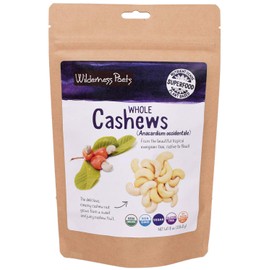 Wilderness Poets Cashews - Organic Raw Cashew Nuts, 8 Ounce (227 Grams)