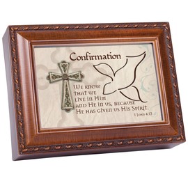 Cottage Garden Confirmation Woodgrain Inspirational Music Box Plays How Great Thou Art
