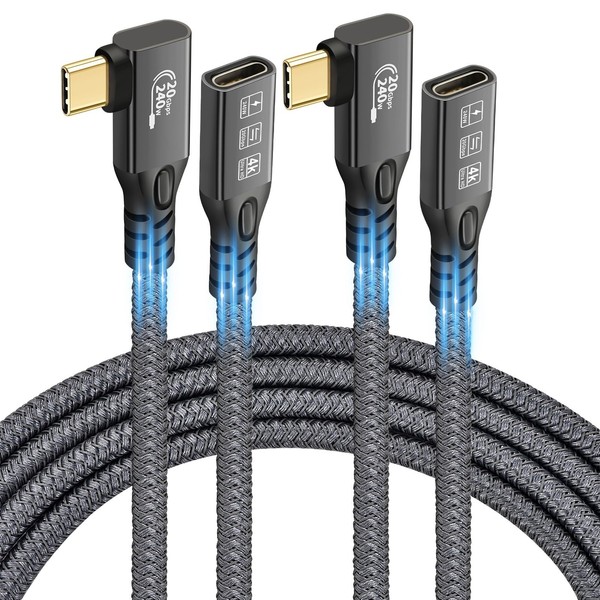 CHENLENIC 90 Degree USB C 3.2 Extension Cable, 2 x