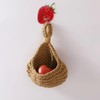 AIMALL Boho Jute Hanging Basket,Hanging Wall Organizer Vegetable Fruit Basket