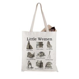 WCGXKO Book Lover Gift Cottagecore Jo Meg Beth Amy March Sisters Orchard House Book Fandom Merch Tote Bag