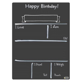 Cohas Design Your Own Birthday Milestone Board with Reusable Chalkboard Style Surface, 12 by 16 Inches, No Marker