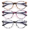 FEISEDY 3 Pack Lightweight Square Blue Light Reading Glasses for