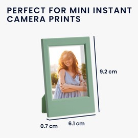 kwmobile Mini Picture Frame Set in Pink/Violet/Light Blue/Light Green - 4x Photo Frames for Instant Camera Photos - Plastic Standing Frames