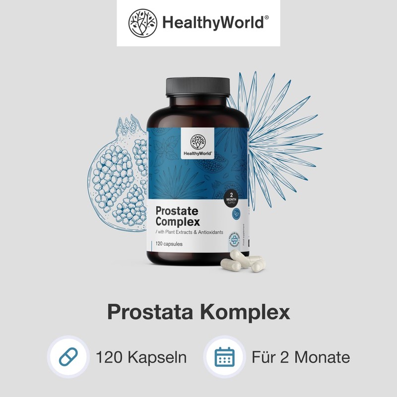 HealthyWorld® Prostate Complex - For Men - 120 Vegetable Capsules