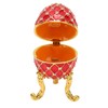 Egg Shaped Trinket Box Zinc Alloy Hinged Jewelry Ring Holder