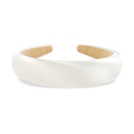 axy Headband made of padded silk fabric in elegant festive colours, beautiful women's headband, hair accessory, hair band, HRK2Ro (white, wide)