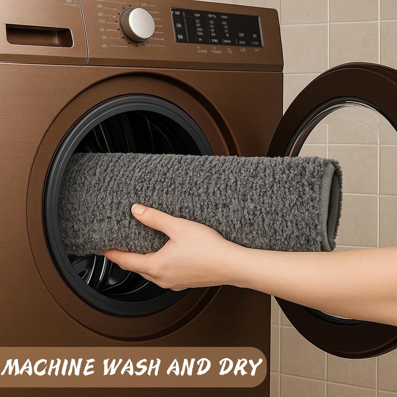 ZcrPrn Toilet Mat,Toilet Mats Pedestal Only,U-shape Soft Non Slip Absorbent