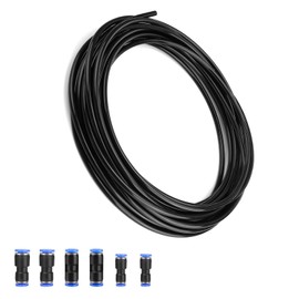 Pneumatic Hose 6 mm, KLEHOPE 10 m Compressed Air Hose 6 mm Outside, Tubo Aria Compressa, with 6 Pieces Pneumatic Connector 6 x 4, 6 x 6, 6 x 8 mm for Industrial and Home