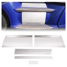 KUAFU Stainless Front Upper Lower Step Kick Plate Compatible with Kenworth T680 Rectangular Satin Kickplate Silvery