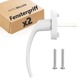 Ante bellum High Quality Aluminium Window Handles White - Safe and Stylish Accessory for Windows and Doors with 35mm Long Pin. Fits Most Standard Windows. (White, Pack of 2)