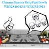 WB32X10013 WB32X10012 Chrome Stove Burner Drip Pan Set 4-Pack Fits
