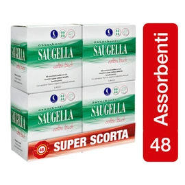 Saugella Saugella Cotton Touch Outdoor Absorption for Night, Odourless, with Hypoallergenic Cotton Wings, Pack of 48
