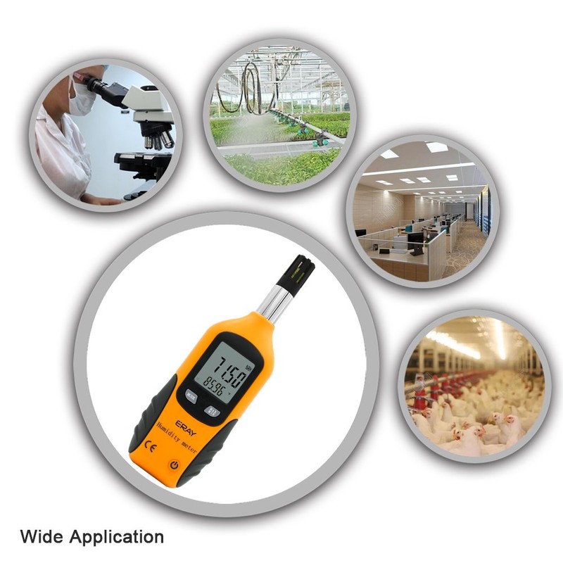 Digital Psychrometer Thermometer Hygrometer with Backlight, ERAY Temperature and Humidity