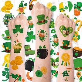 MDDRUIQI 150 Pack St Patricks Day Tattoos - St Patricks Day Accessories - St. Patricks Day Shamrock Decorations Gifts for Kids Stickers Games Toys Crafts Party Favors | St Patricks Day Shirt Women