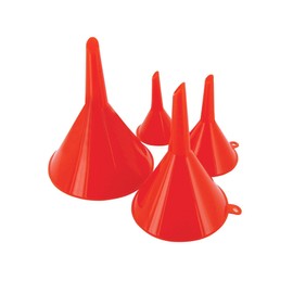 Dapetz ® Funnel Set 4Pce (50, 75, 100 and 120 mm) Tough plastic Hand Tools Quick Transfer of Car Van Fuel Petrol Water Oil Spout Pour Max fluid temperature 60C