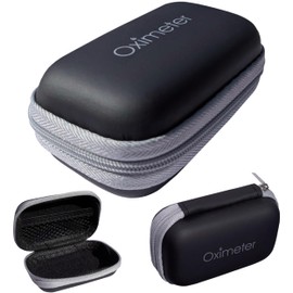 Hard Shell Pulse Oximeter Carrying Case – Protective Travel Storage Bag for Finger Pulse Oximeters – Compact EVA Cover with Mesh Pocket