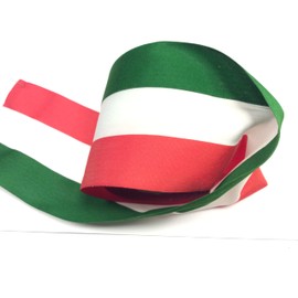 Stoffband Italia Tricolore 10 cm x 10 m, grün, weiß und rot, Einheit