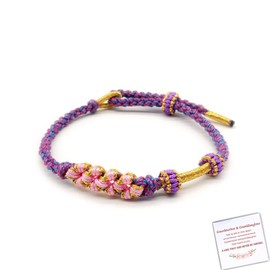 Angyape To My Granddaughter A Link That Can Never Be Undone Peach Blossom Bracelet, Granddaughter Bracelet from Grandma Adjustable Braided Bracelets for Women Jewelry(Purple)