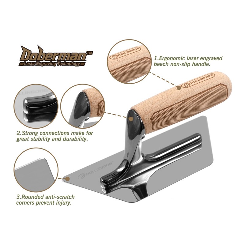 ROLLINGDOG 200mm x 105mm x 84mm Trapezoid Shape Plastering Trowel
