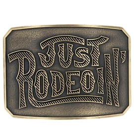 Montana Silversmiths Unisex Dale Brisby Just Rodeoin' Attitude Belt Buckle Brass One Size