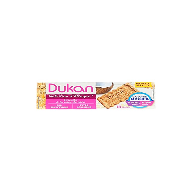 Dukan Diet Oat Bran Cookies, Coconut, 7.9 Ounce