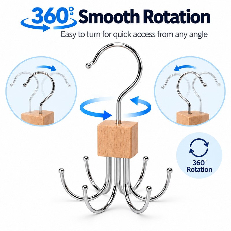 360° Rotating Belt Hanger for Closet Storage – Multi-Use Organizer