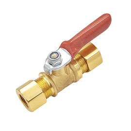 BesNPT 2Pcs Brass Mini Ball Valve Shut Off Switch, 3/8" Compression Fitting