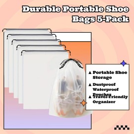 Durable Shoes Bag, 5 Counts/set Portable Dustproof & Waterproof Drawstring Pouch, Sport Bag, Shoe Storage Bag for Men & Women, Travel & Golf Accessories, Football Shoe Organizer, Shoe Bags, Gym Bag, Volleyball Accessories