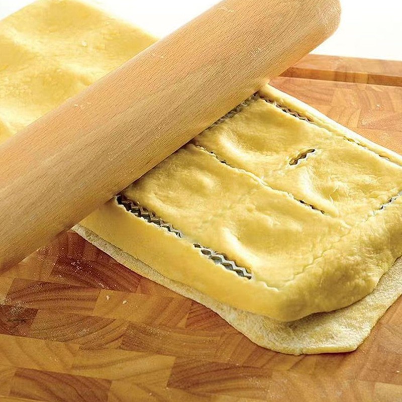 Ravioli Maker Press, Ravioli Press molds Set with Wood Rolling
