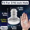SmallCat 30 PCS Cabinet Door Bumper with Stem, Clear Glass