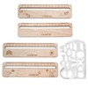 EOWVISN 4 Pieces Wooden Rulers, 1 Piece Graphing Ruler, Cartoon