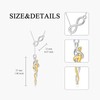 HUKKUN Sterling Silver Infinity Lariat Hug Necklace Couple Hugging Pendant