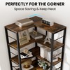 Gujiam 7-Tier Corner Bookshelf, 80" Tall Corner Bookcase,7-Shelf Industrial L-Shaped