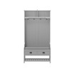 Aidek 5-in-1 Hall Tree Clothes Rack Shoe Bench: 2 Drawers,