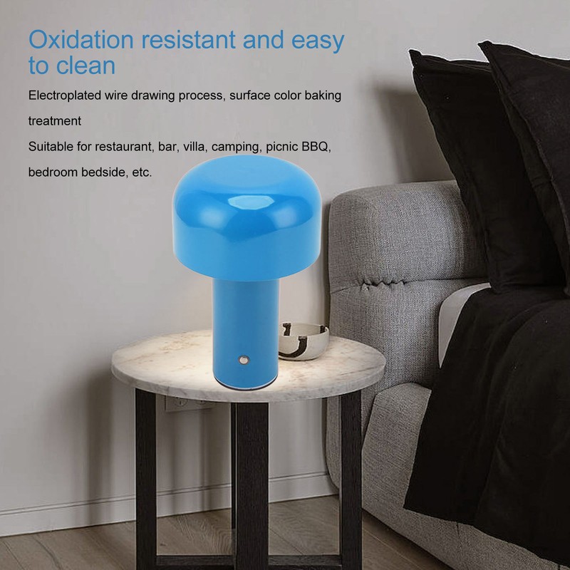 LED Desk Lamp Mushroom Design USB Charging 3 Color Temperature