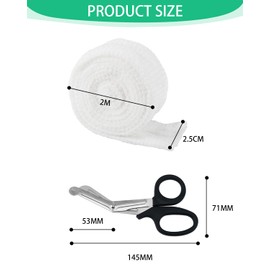 KEMUZ 1 x Tube Bandage, Mesh Bandage, Elastic Tube Bandage, Rollselastic Net Dressing with Medical Scissors, for Attachment, Breathable and Comfortable Fixation Bandage (2 m x 2.5 cm)