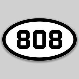 DHDM 808 Area Code Sticker Hawaii Honolulu Hilo Urban Honolulu City Pride Love | 5-Inches by 3-Inches | Premium Quality Vinyl UV Resistant Laminate PD2131