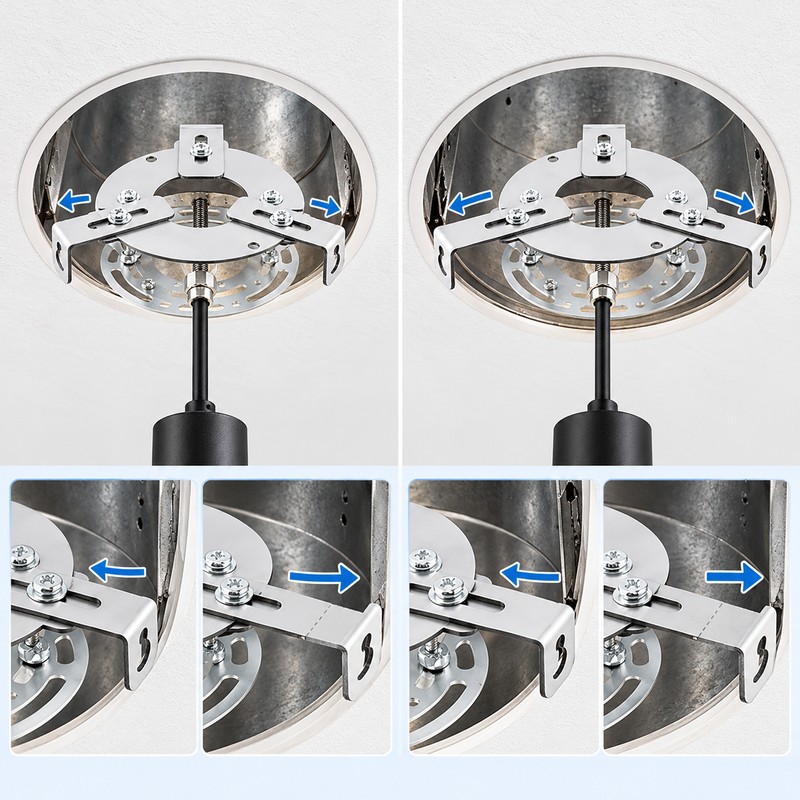 Recessed Can Light Conversion Kit – Adjustable Metal Mounting Hardware