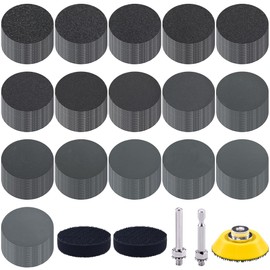 SIQUK Pack of 240 Sanding Discs 50 mm Velcro with 1/4 Inch Shank Wet Dry Sandpaper Round Sanding Pads Grit 60-10000 Sandpaper for Car Polishing Wood Metal